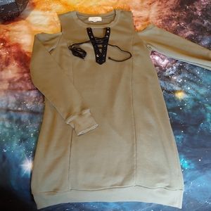 Green cold weather dress.